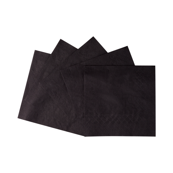 Karat 9.5"x9.5" Beverage Napkins - Black - 1,000 ct