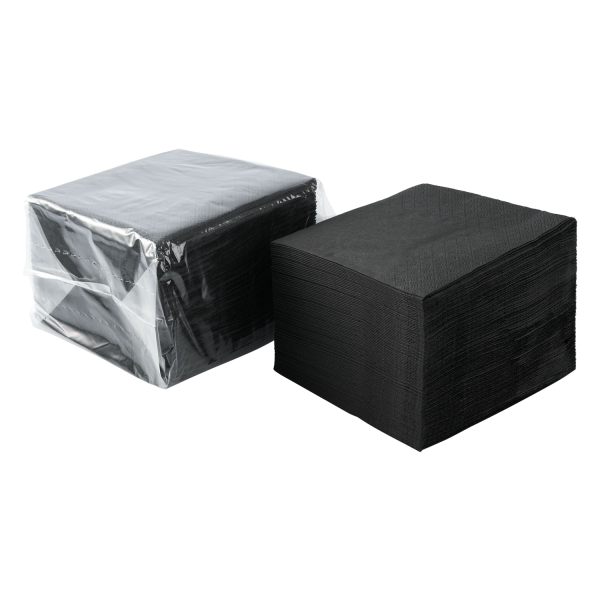 Karat 9.5"x9.5" Beverage Napkins - Black - 1,000 ct