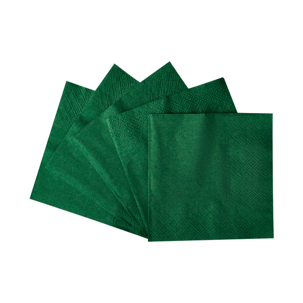 Karat 9.5"x9.5" Beverage Napkins - Green - 1,000 ct, KN-B9595-2GRE