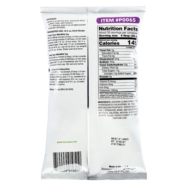 Tea Zone Taro Powder (Made in USA) - 2.2 lbs Case Of 10