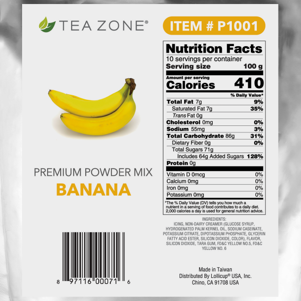Tea Zone Banana Powder (2.2 lbs) Case Of 10