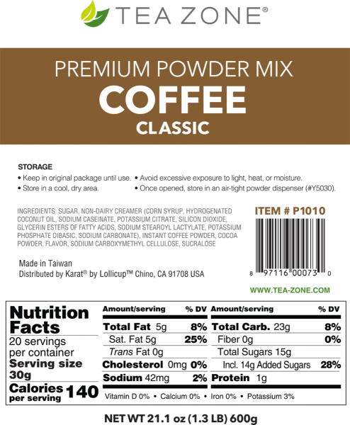 Tea Zone Classic Coffee Mix (1.3 lbs) Case Of 12