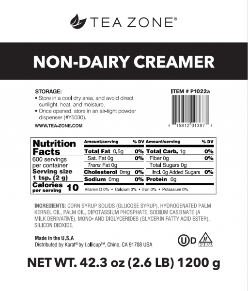 Tea Zone Non-Dairy Creamer - Case Of 10