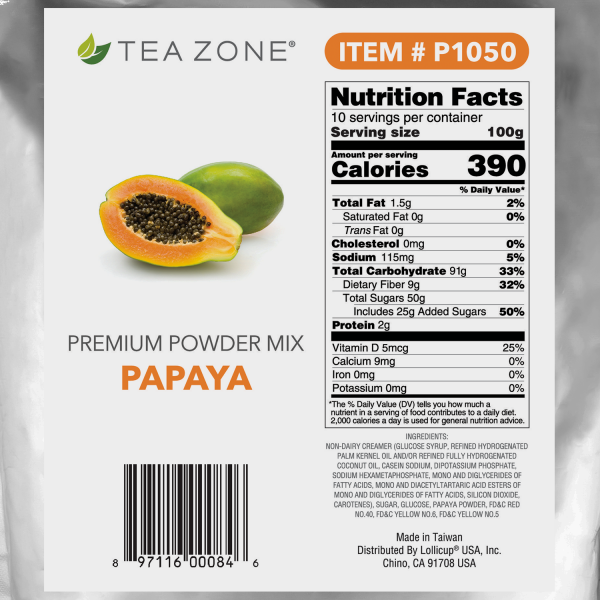 Tea Zone Papaya Powder (2.2 lbs) Case Of 10