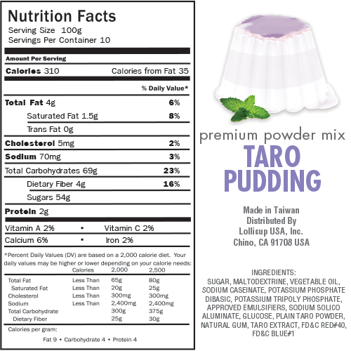 Tea Zone Taro Pudding Mix Powder (2.2 lbs) Case Of 10