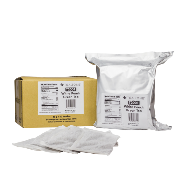 Tea Zone White Peach Green Tea - Box 50 Bags