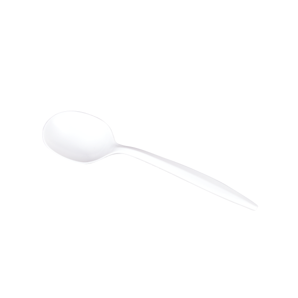 Karat PP Plastic Medium Weight Soup Spoons Bulk Box - White - 1,000 ct