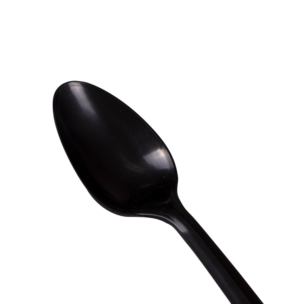 Karat PP Plastic Medium Weight Tea Spoons Bulk Box - Black - 1,000 ct