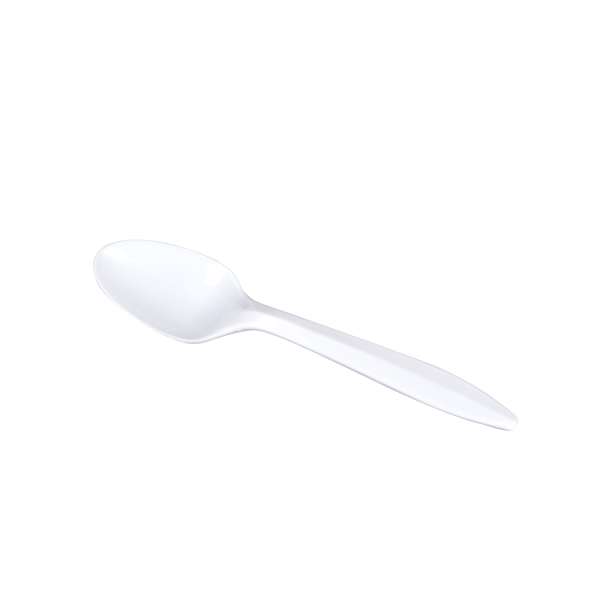 Karat PP Plastic Medium Weight Dessert Spoons Bulk Box - White - 1,000 ct
