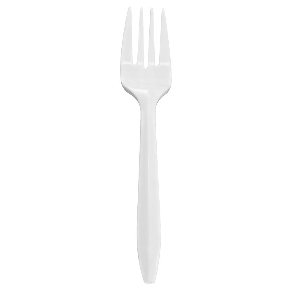 Karat PP Plastic Medium Weight Forks - White - 1,000 ct