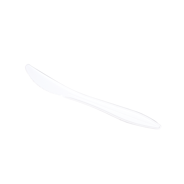 Karat PP Plastic Medium Weight Knives - White - 1,000 ct
