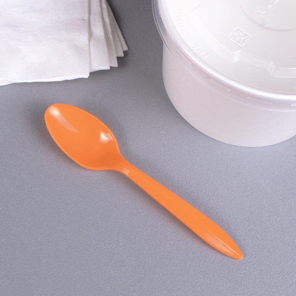 Karat PP Plastic Medium Weight Tea Spoons - Orange - 1,000 ct