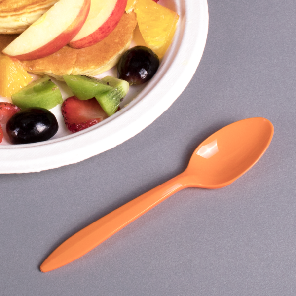 Karat PP Plastic Medium Weight Tea Spoons - Orange - 1,000 ct