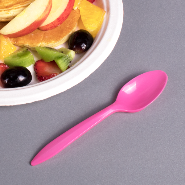 Karat PP Plastic Medium Weight Tea Spoons - Pink - 1,000 ct
