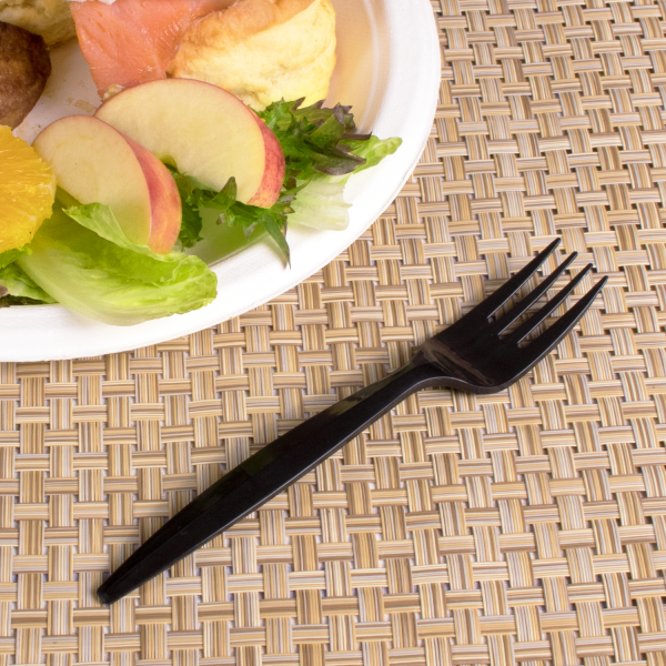 Karat PP Plastic Medium Heavy Weight Forks Bulk Box - Black - 1,000 ct