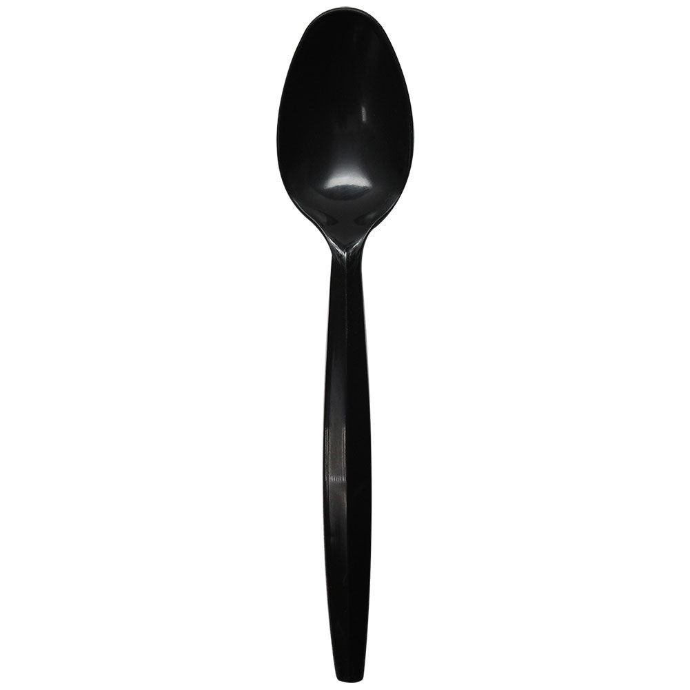 Karat PP Plastic Medium Heavy Weight Tea Spoons Bulk Box - Black - 1,000 ct