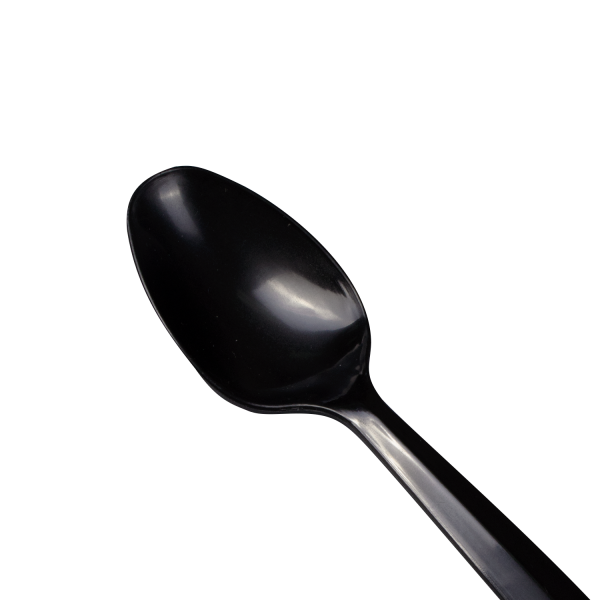 Karat PP Plastic Medium Heavy Weight Tea Spoons Bulk Box - Black - 1,000 ct