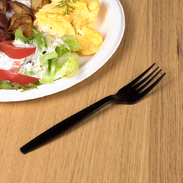 Karat PS Plastic Extra Heavy Weight Forks - Black - 1,000 ct