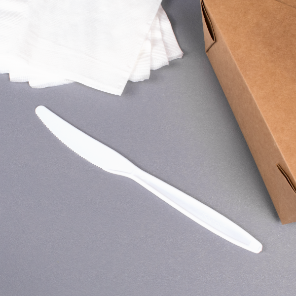 Karat PS Plastic Extra Heavy Weight Knives - White - 1,000 ct