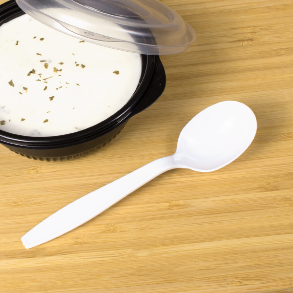 Karat PS Plastic Extra Heavy Weight Soup Spoons - White - 1,000 ct