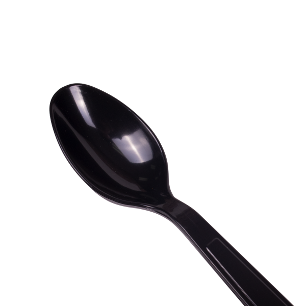 Karat PS Plastic Extra Heavy Weight Tea Spoons - Black - 1,000 ct