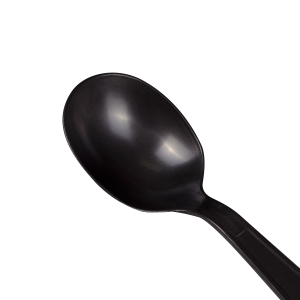 Karat PP Plastic Extra Heavy Weight Soup Spoons - Black - 1,000 ct