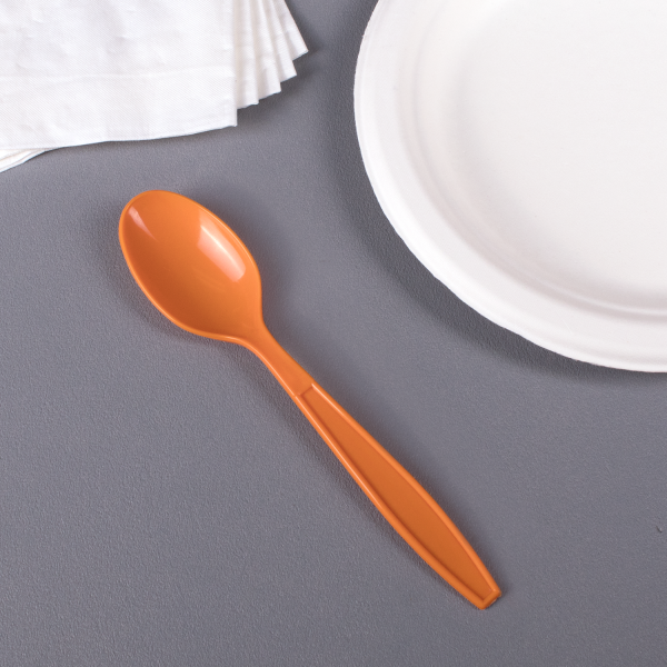 Karat PP Plastic Extra Heavy Weight Tea Spoons - Orange - 1,000 ct