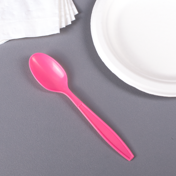 Karat PP Plastic Extra Heavy Weight Tea Spoons - Pink - 1,000 ct