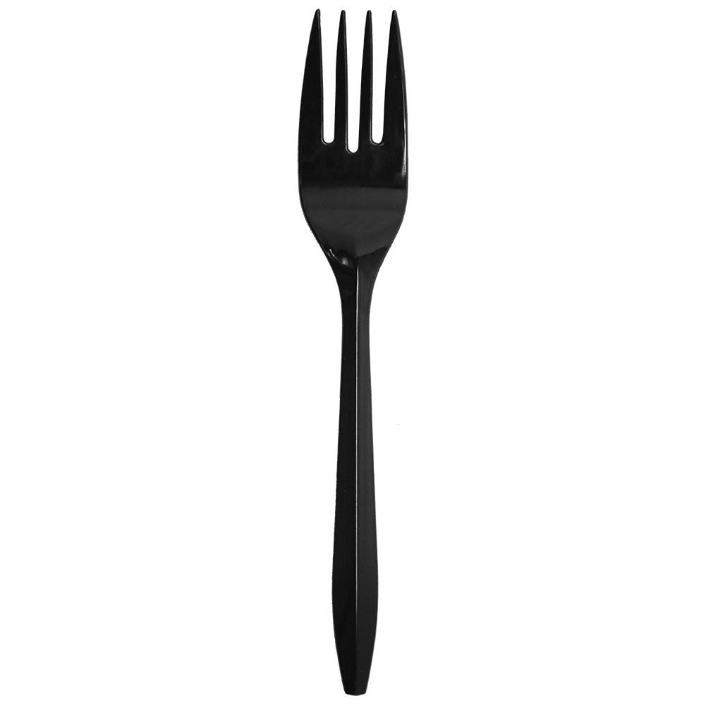 Karat PS Plastic Medium Weight Forks Bulk Box - Black - 1,000 ct
