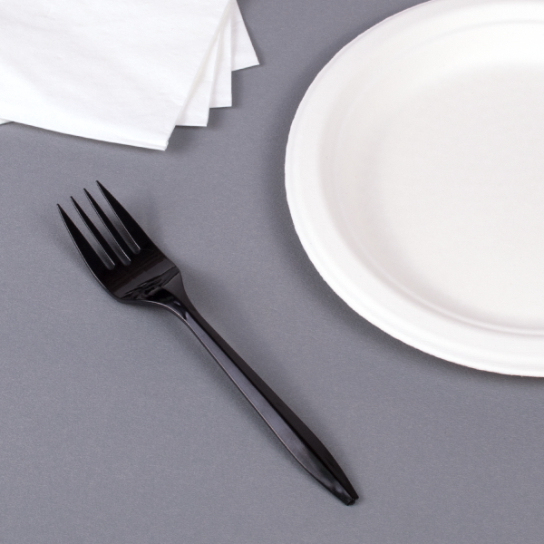 Karat PS Plastic Medium Weight Forks Bulk Box - Black - 1,000 ct