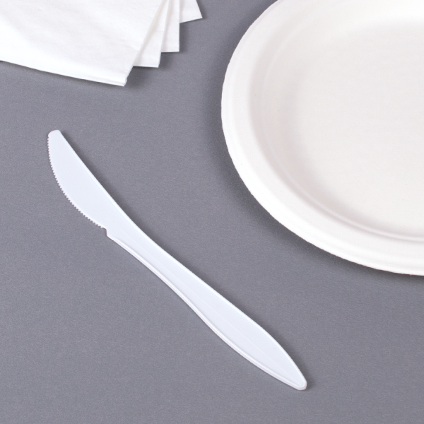 Karat PS Plastic Medium Weight Knives Bulk Box - White - 1,000 ct
