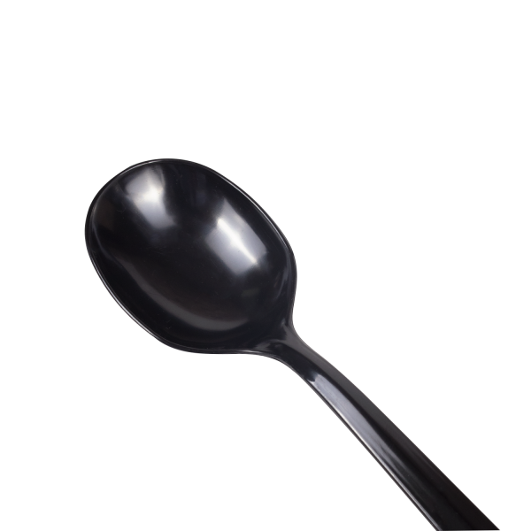 Karat PS Plastic Medium Weight Soup Spoons Bulk Box - Black - 1,000 ct