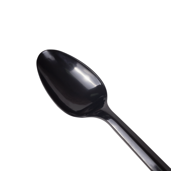 Karat PS Plastic Medium Weight Tea Spoons Bulk Box - Black - 1,000 ct