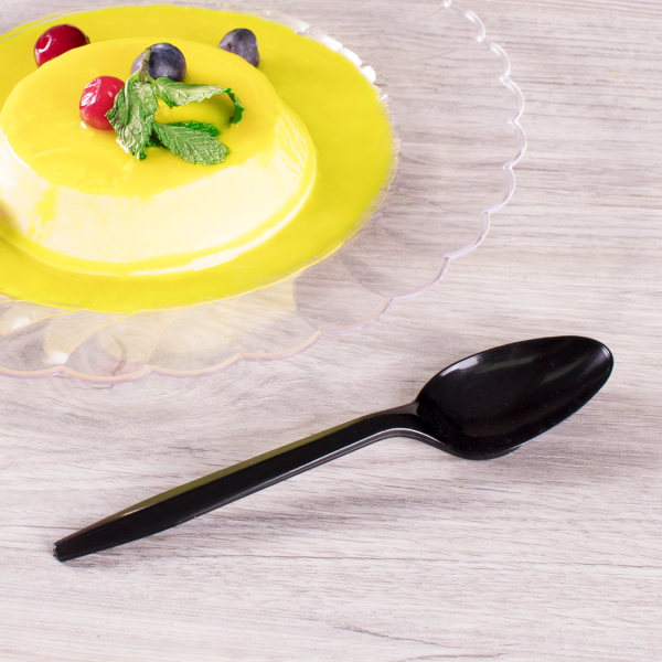 Karat PS Plastic Medium Weight Tea Spoons Bulk Box - Black - 1,000 ct