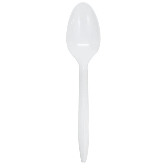 Karat PS Plastic Medium Weight Tea Spoons Bulk Box - White - 1,000 ct