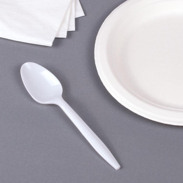 Karat PS Plastic Medium Weight Tea Spoons Bulk Box - White - 1,000 ct