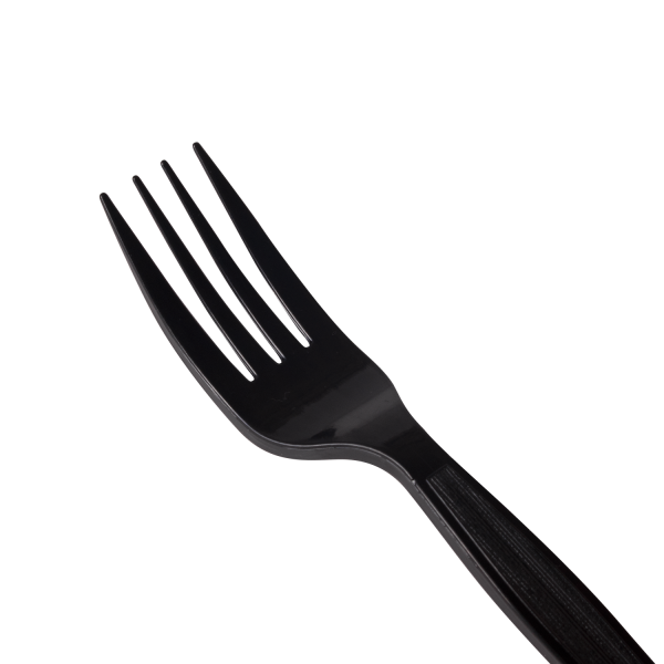 Karat PS Plastic Medium-Heavy Weight Forks Bulk Box - Black - 1,000 ct