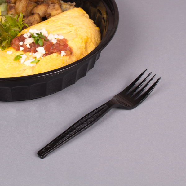 Karat PS Plastic Medium-Heavy Weight Forks Bulk Box - Black - 1,000 ct