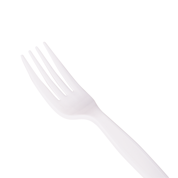 Karat PS Plastic Medium-Heavy Weight Forks Bulk Box - White - 1,000 ct