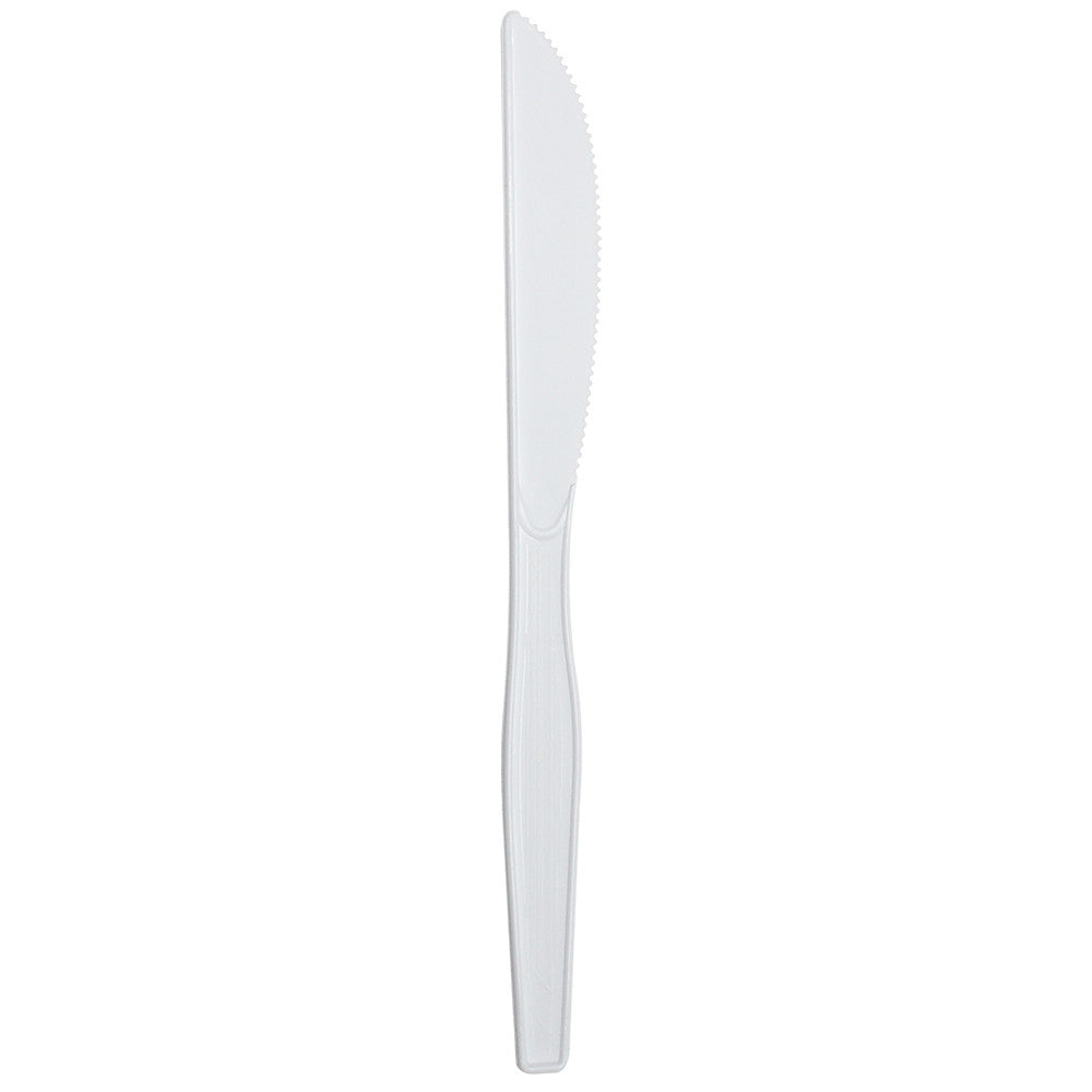 Karat PS Plastic Medium-Heavy Weight Knives Bulk Box - White - 1,000 ct