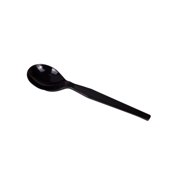 Karat PS Plastic Medium-Heavy Weight Soup Spoons Bulk Box - Black - 1,000 ct