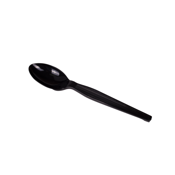 Karat PS Plastic Medium-Heavy Weight Tea Spoons Bulk Box - Black - 1,000 ct