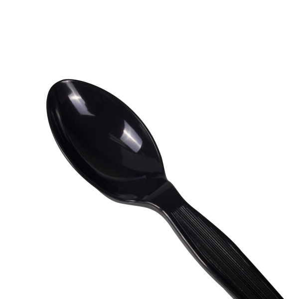 Karat PS Plastic Medium-Heavy Weight Tea Spoons Bulk Box - Black - 1,000 ct