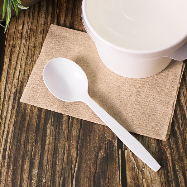 Karat PP Plastic Premium Extra Heavy Soup Spoon - White - 1,000 ct