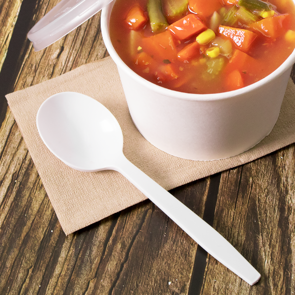 Karat PP Plastic Premium Extra Heavy Soup Spoon - White - 1,000 ct