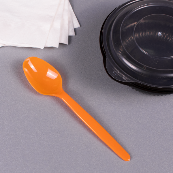 Karat PS Plastic Heavy Weight Tea Spoons - Orange - 1,000 ct