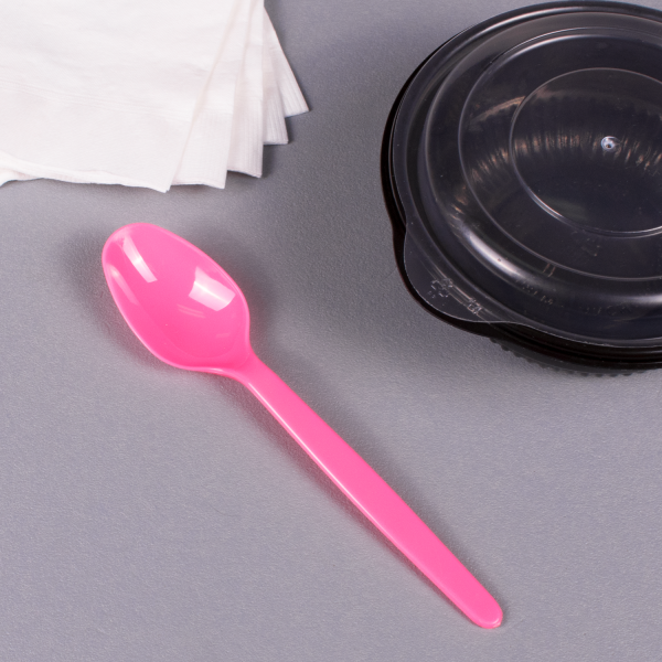 Karat PS Plastic Heavy Weight Tea Spoons - Pink - 1,000 ct