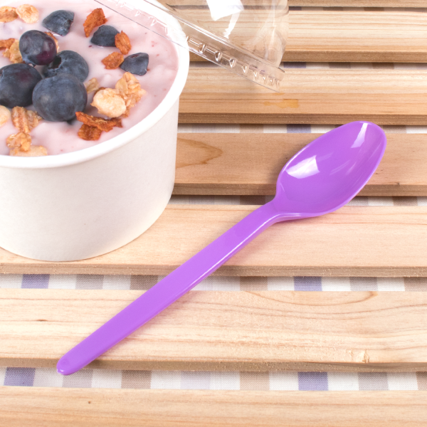 Karat PS Plastic Heavy Weight Tea Spoons - Purple - 1,000 ct