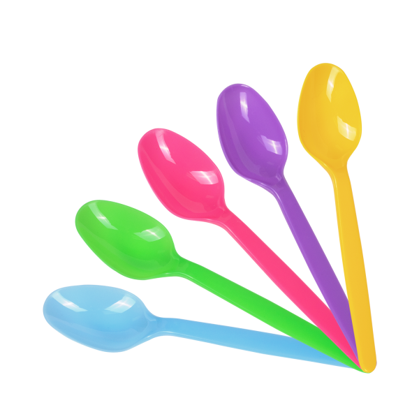Karat PS Plastic Heavy Weight Tea Spoons - Rainbow - 1,000 ct