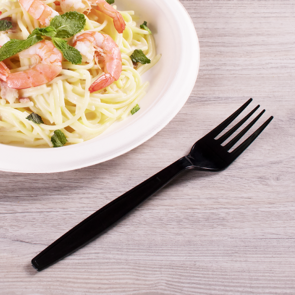 Karat PS Plastic Heavy Weight Forks - Black - Wrapped - 1,000 ct